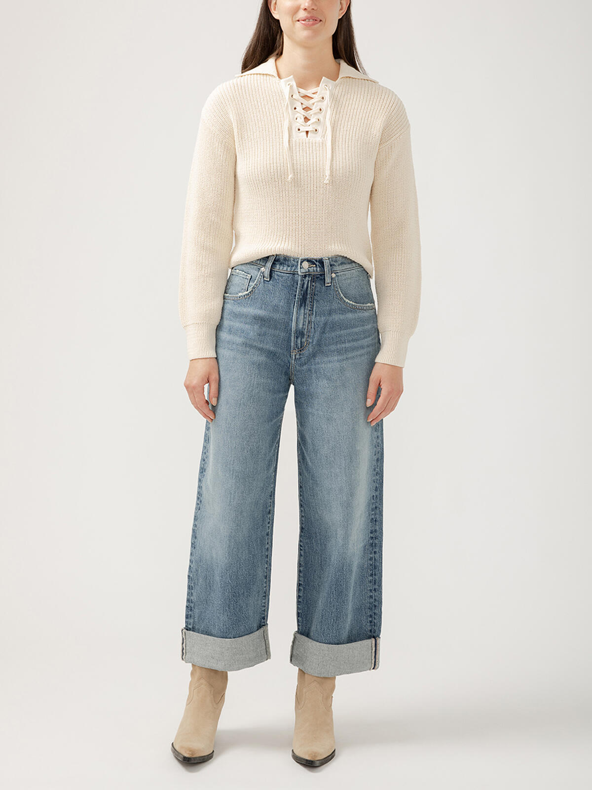90s Baggy Mid Rise Wide Leg Jeans, , hi-res image number 0