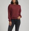 Womens Crewneck Sweatshirt, Burgundy, hi-res image number 2