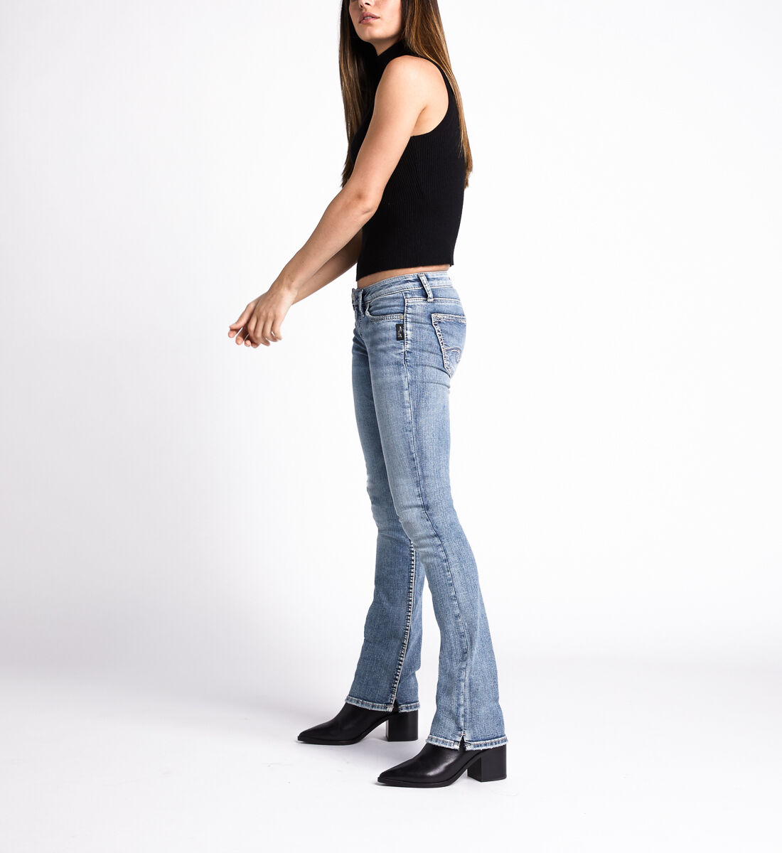 Buy Tuesday Low Rise Slim Bootcut Jeans for USD 89.00 Silver