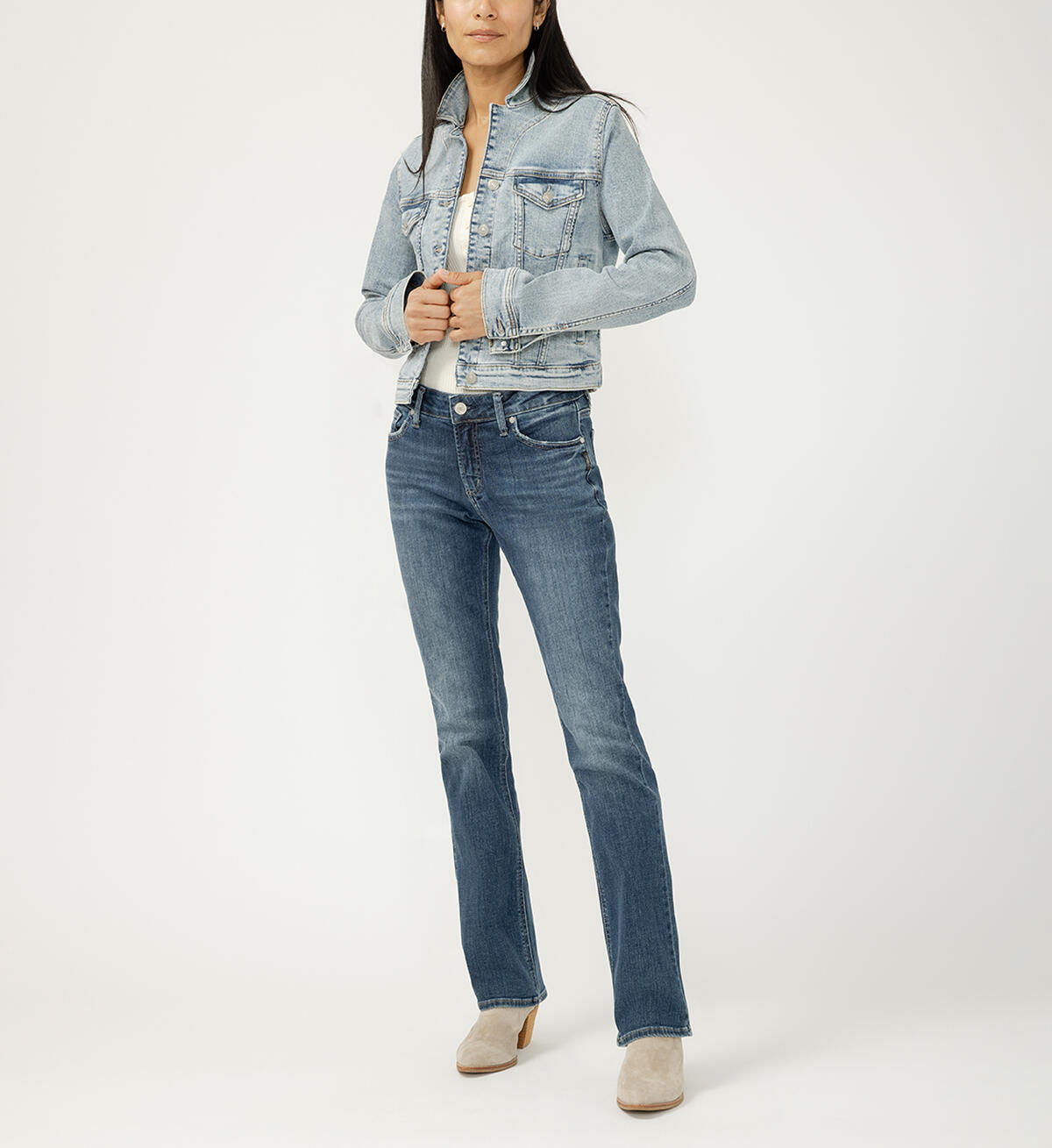 Elyse Mid Rise Slim Bootcut Jeans, , hi-res image number 0