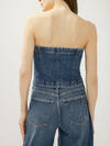 Denim Button Front Corset image number 1