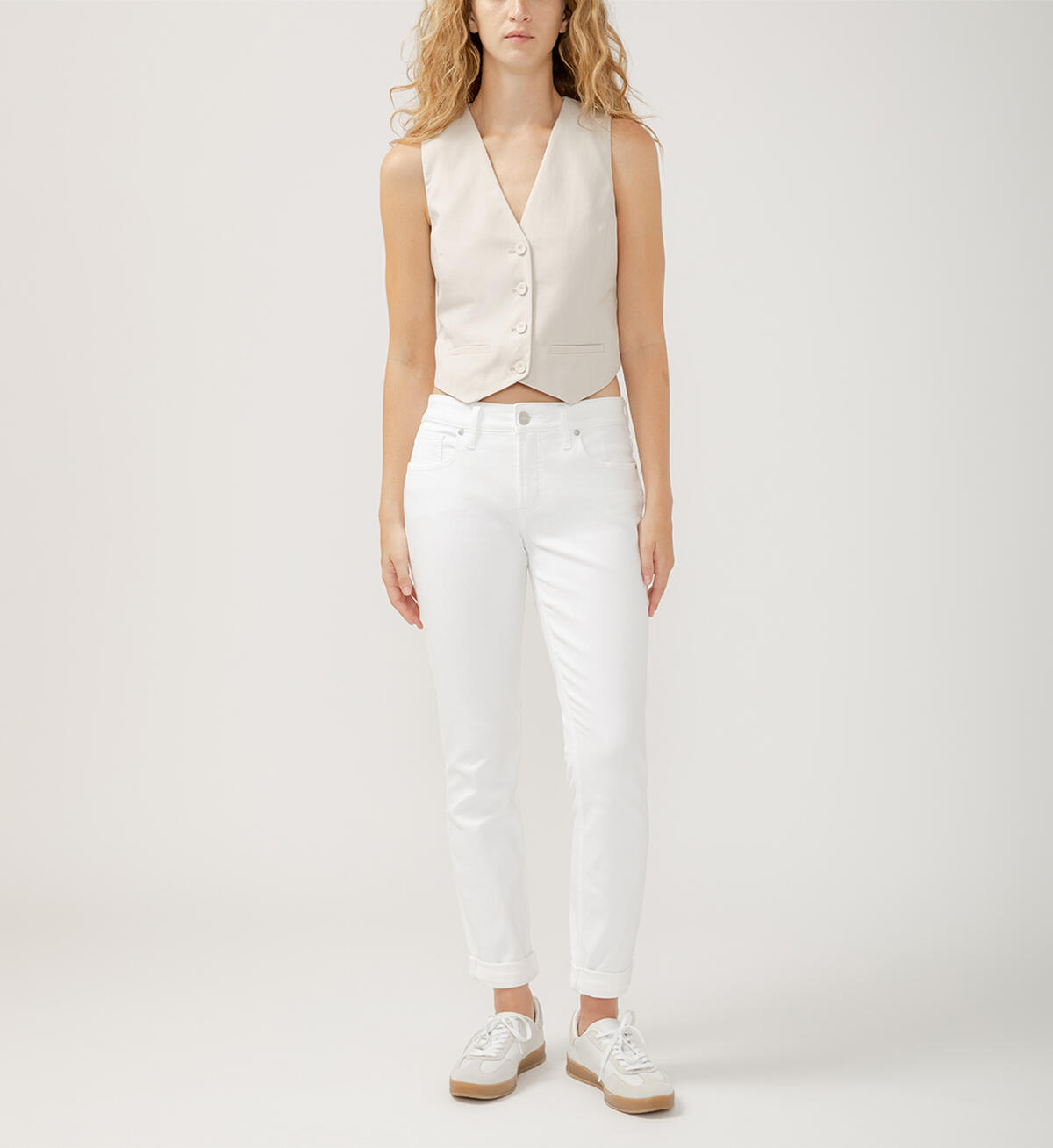 Boyfriend Mid Rise Slim Leg Luxe Stretch Jeans, , hi-res image number 0