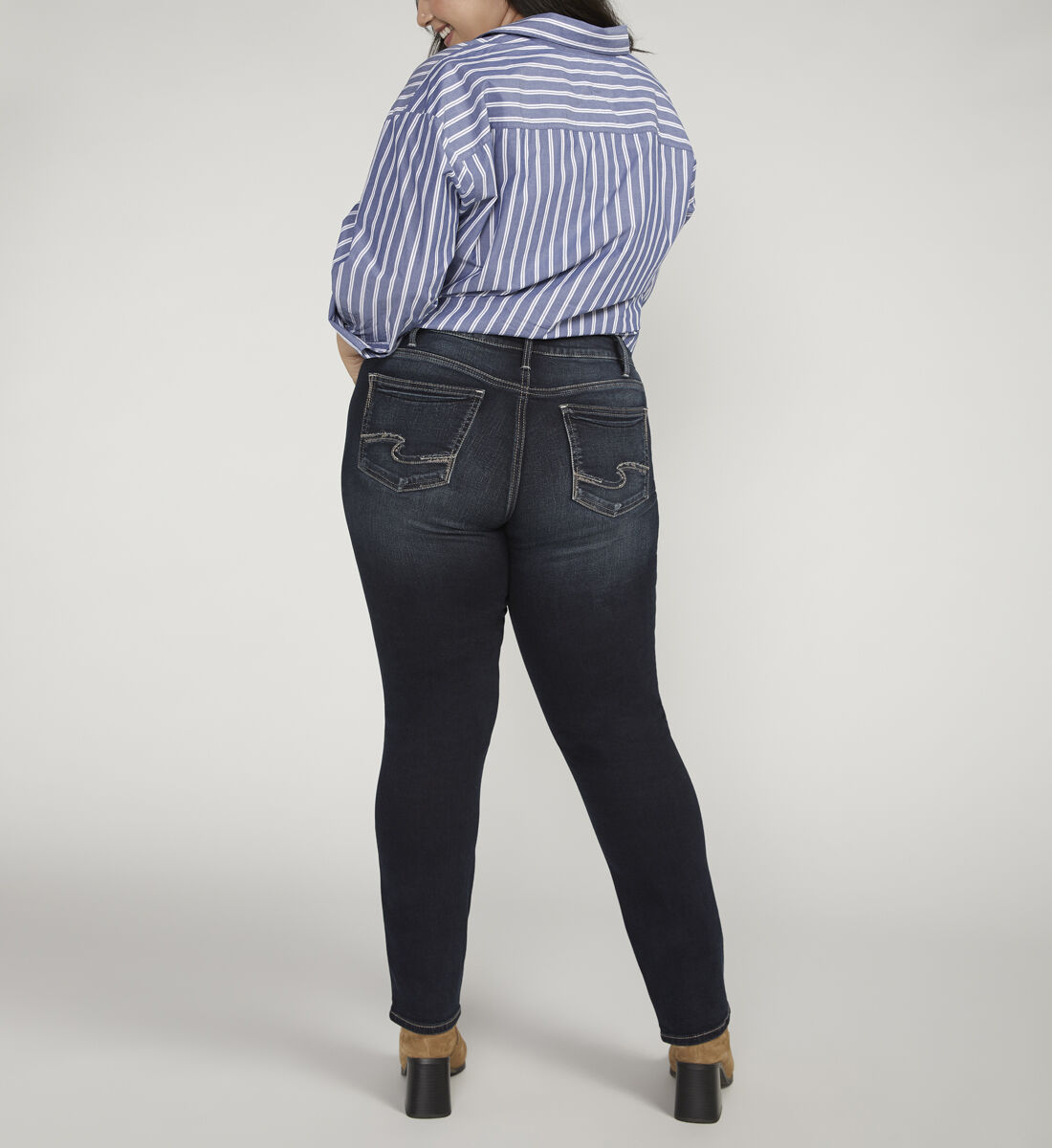 Buy Suki Mid Rise Straight Leg Jeans Plus Size for USD 84.00