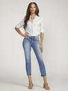 Elyse Mid Rise Straight Leg Crop Jeans image number 0