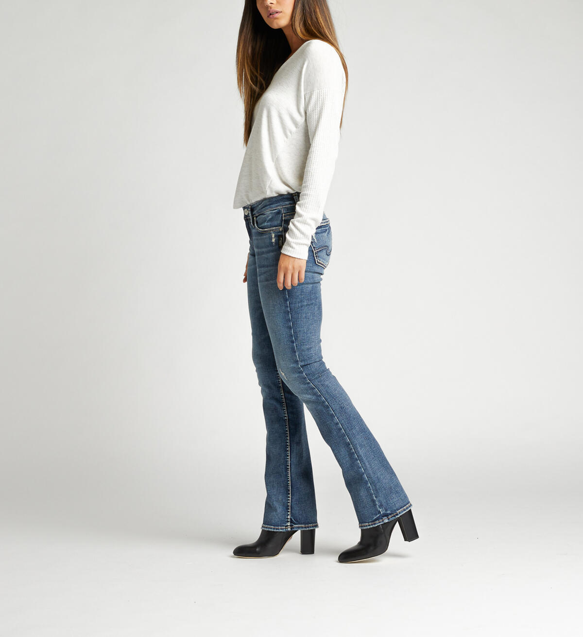 Elyse Mid Rise Slim Bootcut Jeans, , hi-res image number 2