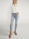 Suki Mid Rise Straight Crop Jeans image number 0
