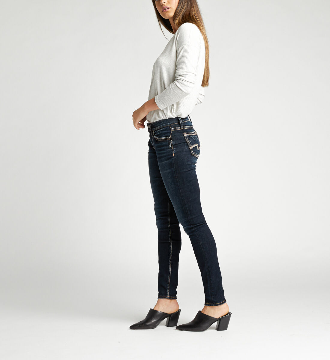 Suki Mid Rise Skinny Jeans Side