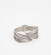 Silver-Tone Feather Cuff Bracelet, , hi-res image number 2