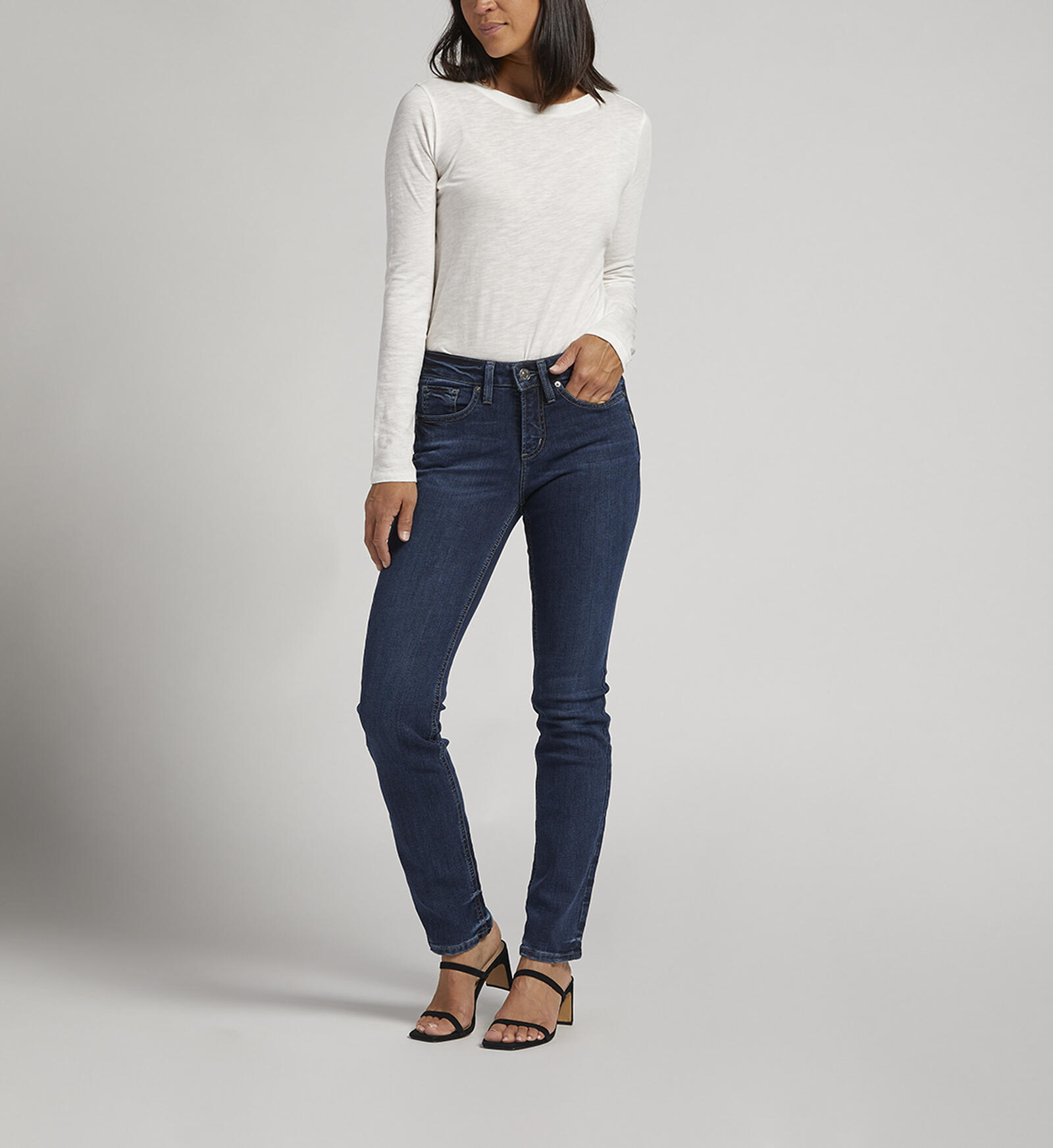 Buy Suki Mid Rise Straight Leg Jeans for USD  | Silver Jeans US New