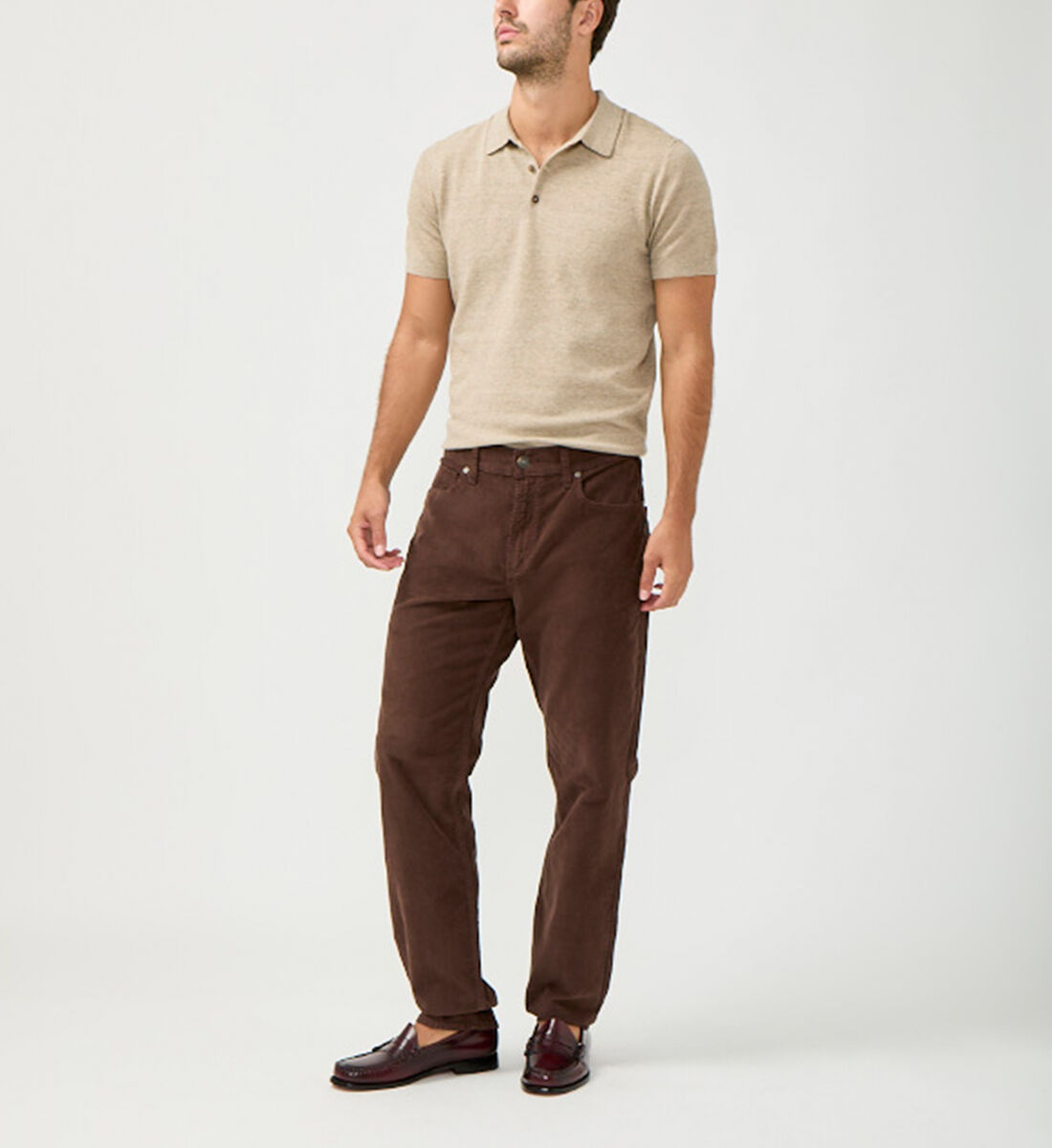 Buy Eddie Classic Athletic Fit Tapered Leg Corduroy Pants for USD 84.00 Silver Jeans US New