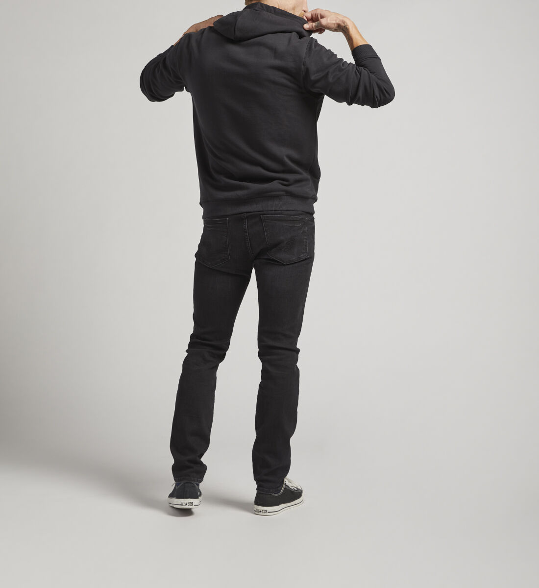 Black hoodie white jeans shop