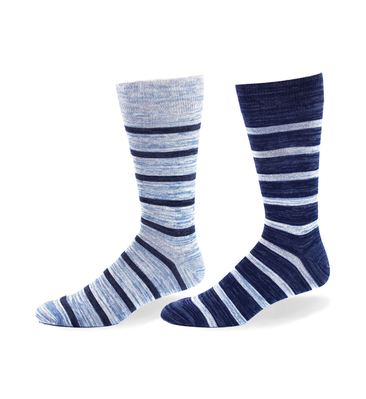 Blue Multi-Stripe Over-The-Calf Socks, Light Denim, hi-res image number 0}