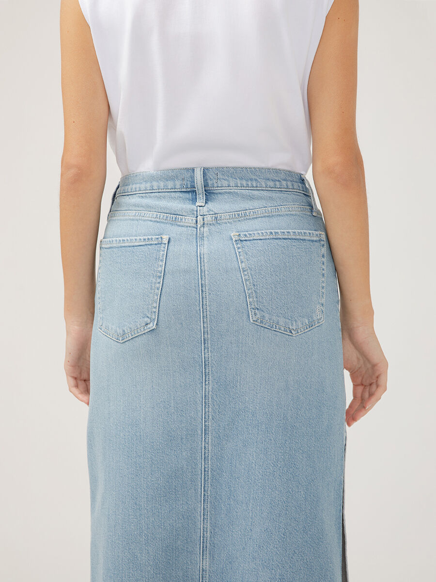 Buy Side Slit Denim Maxi Skirt for USD 37.00 | Silver Jeans