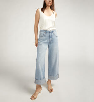 Baggy Mid Rise Wide Leg Cropped Jeans