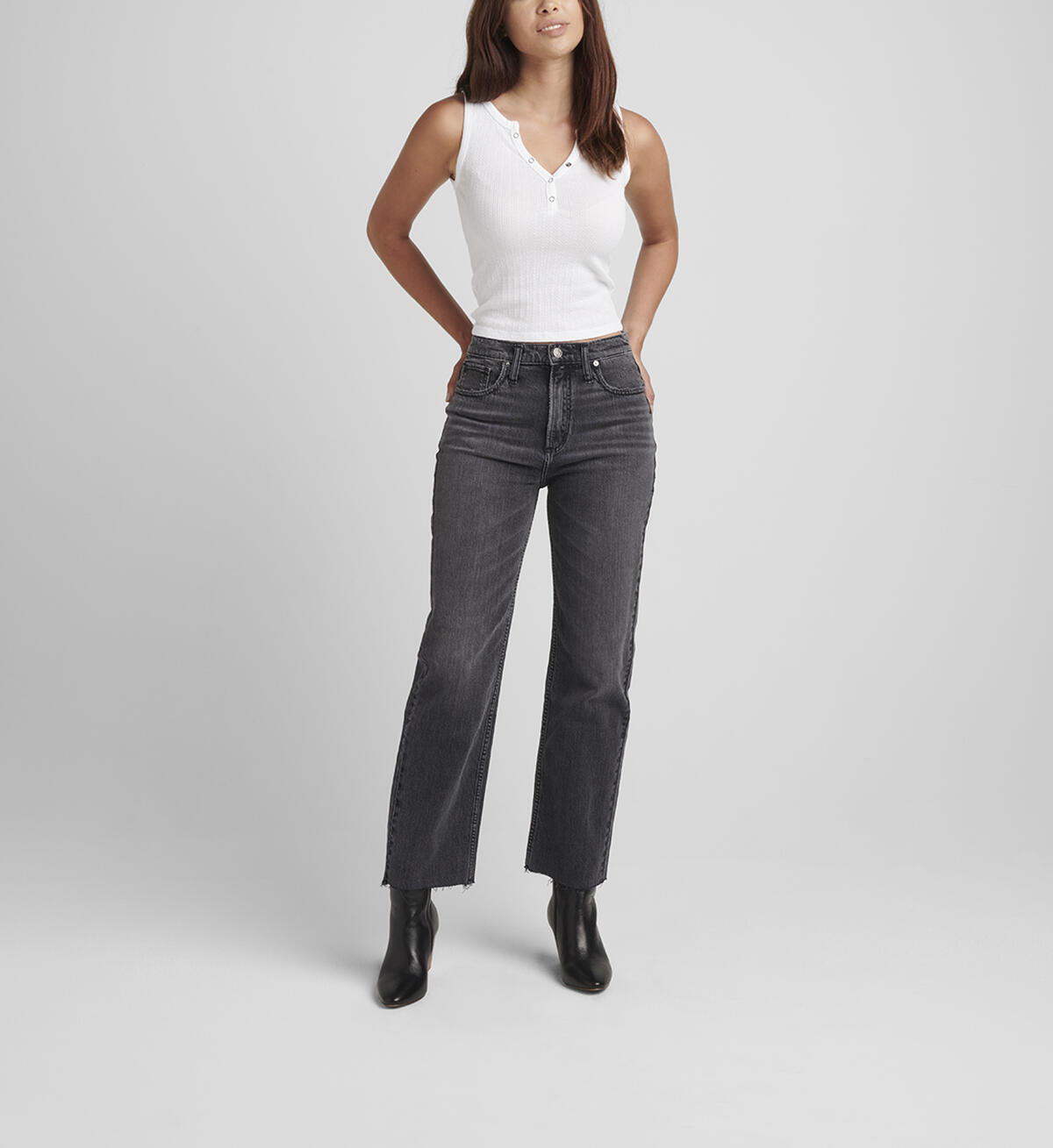 Highly Desirable High Rise Straight Leg Jeans, , hi-res image number 0