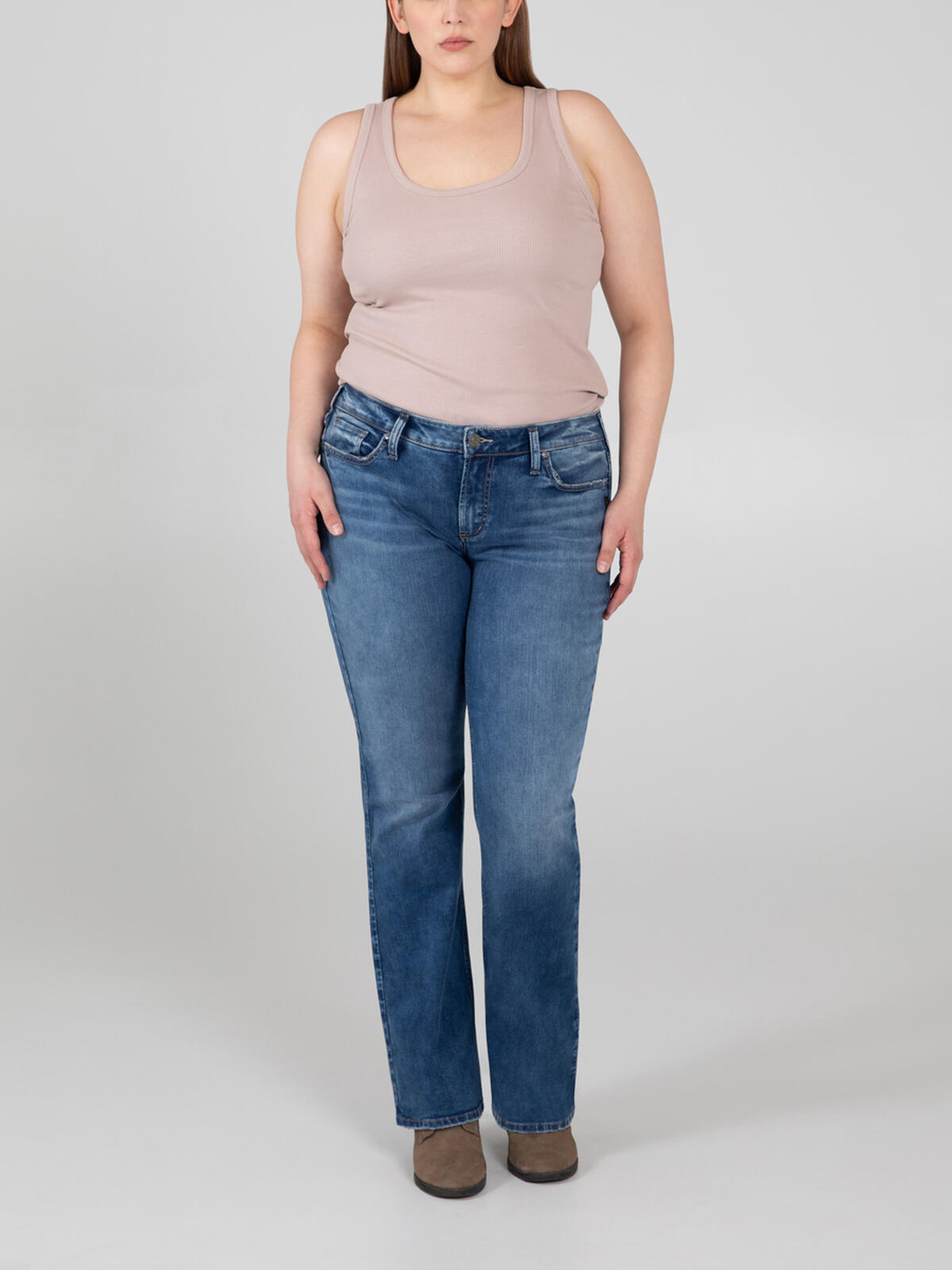 Elyse Mid Rise Slim Bootcut Jeans Plus Size - Eco-Friendly Fabric image number 0