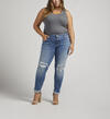 Girlfriend Mid Rise Slim Leg Jeans Plus Size, Indigo, hi-res image number 0