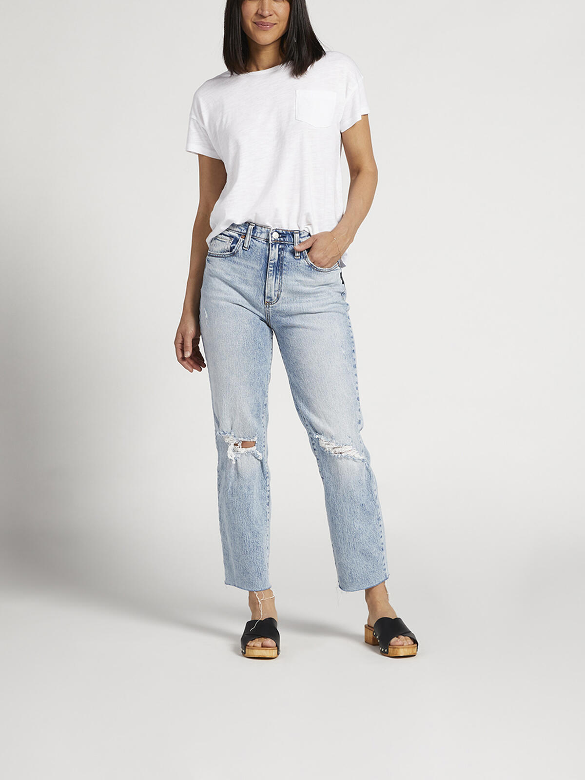 Highly Desirable High Rise Straight Leg Jeans image number 0