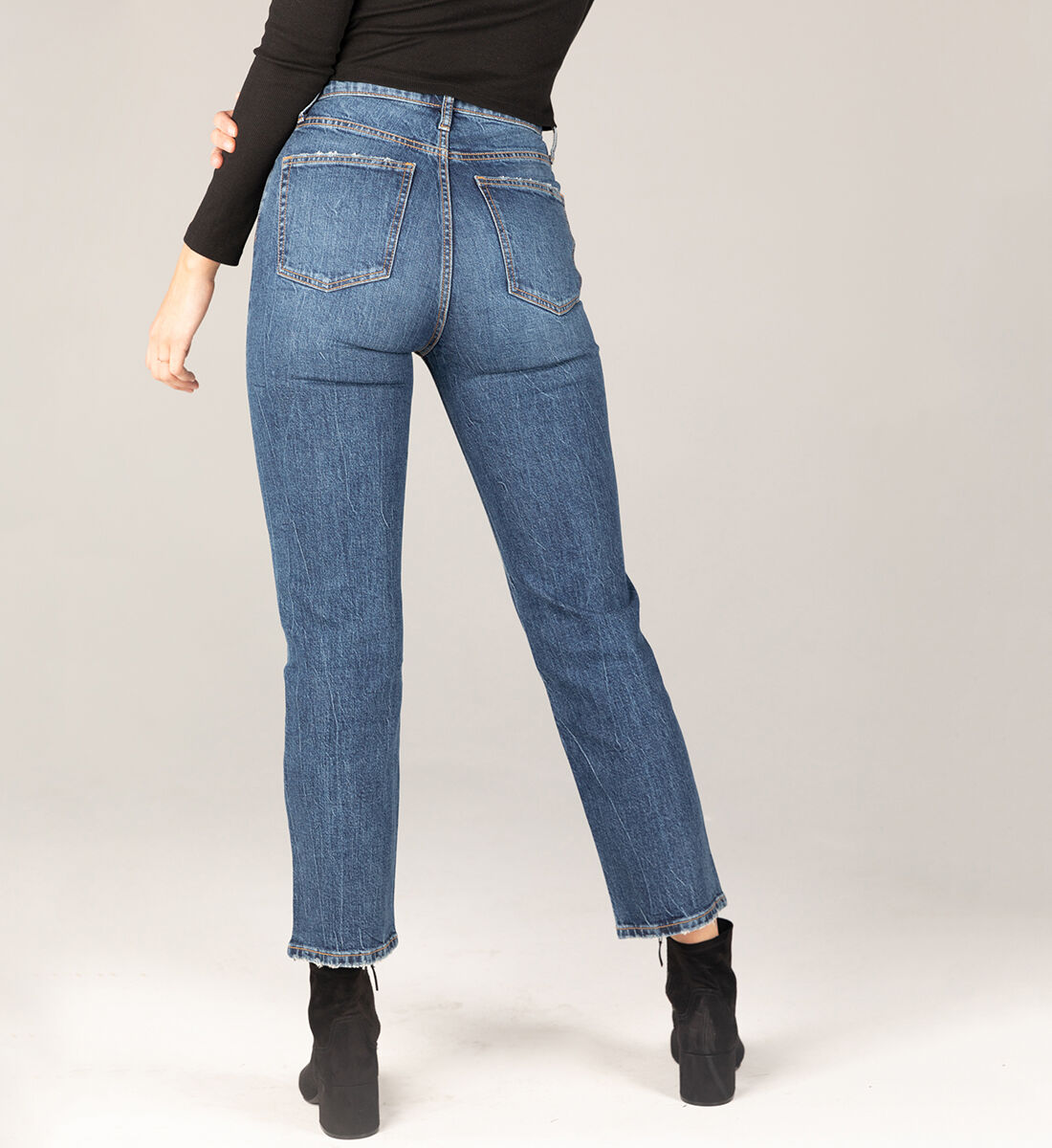 Highly Desirable Super High Rise Straight Leg Jeans Back