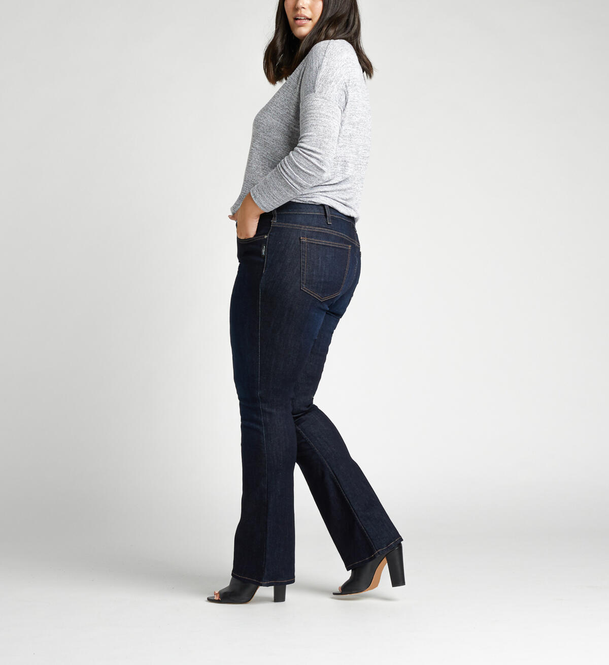Elyse Mid Rise Slim Bootcut Plus Size Jeans, , hi-res image number 2