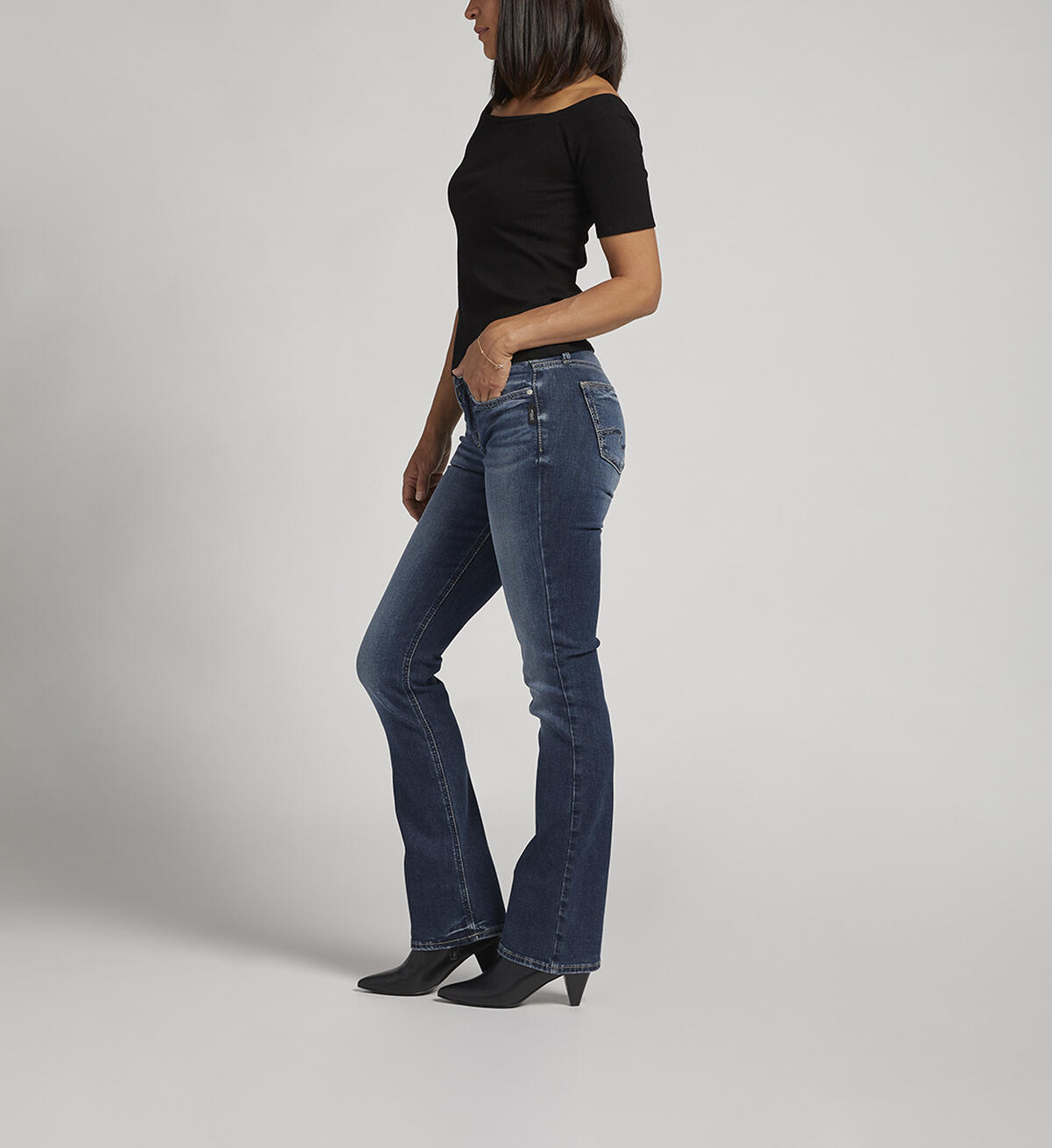 Suki Mid Rise Slim Bootcut Jeans, Indigo, hi-res image number 2