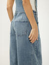 Denim Barrel Leg Overalls image number 3