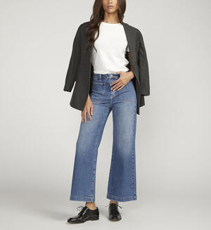 Vintage Patch Pocket Wide Leg High Rise Jeans