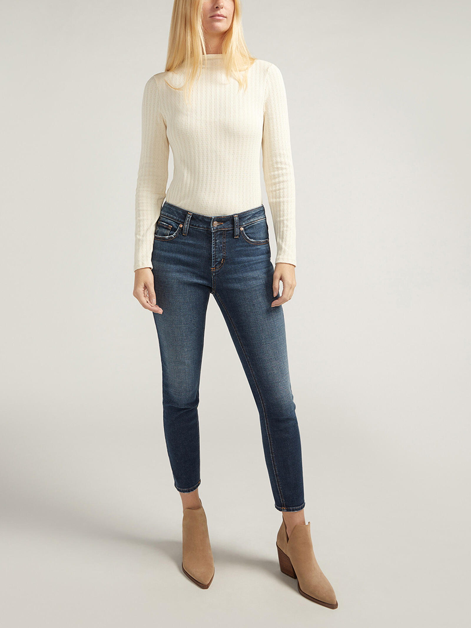 Buy Elyse Mid Rise Skinny Leg Jeans for USD Silver Jeans