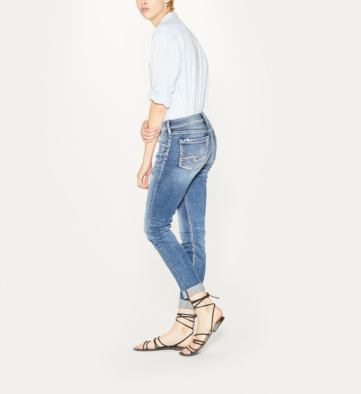 Sam Boyfriend Mid Rise Slim Leg Jeans Final Sale, , hi-res image number 3
