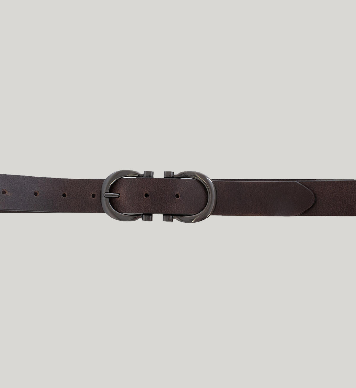 Womens Heavyweight Genuine Leather Belt, Dark Brown, hi-res image number 1