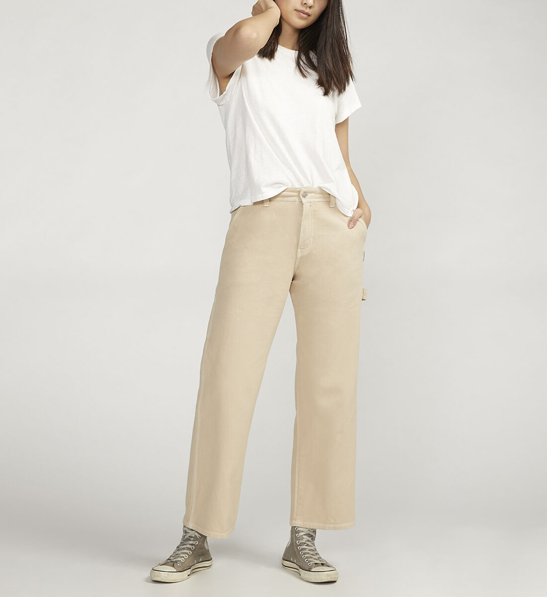 Straight leg carpenter jeans top