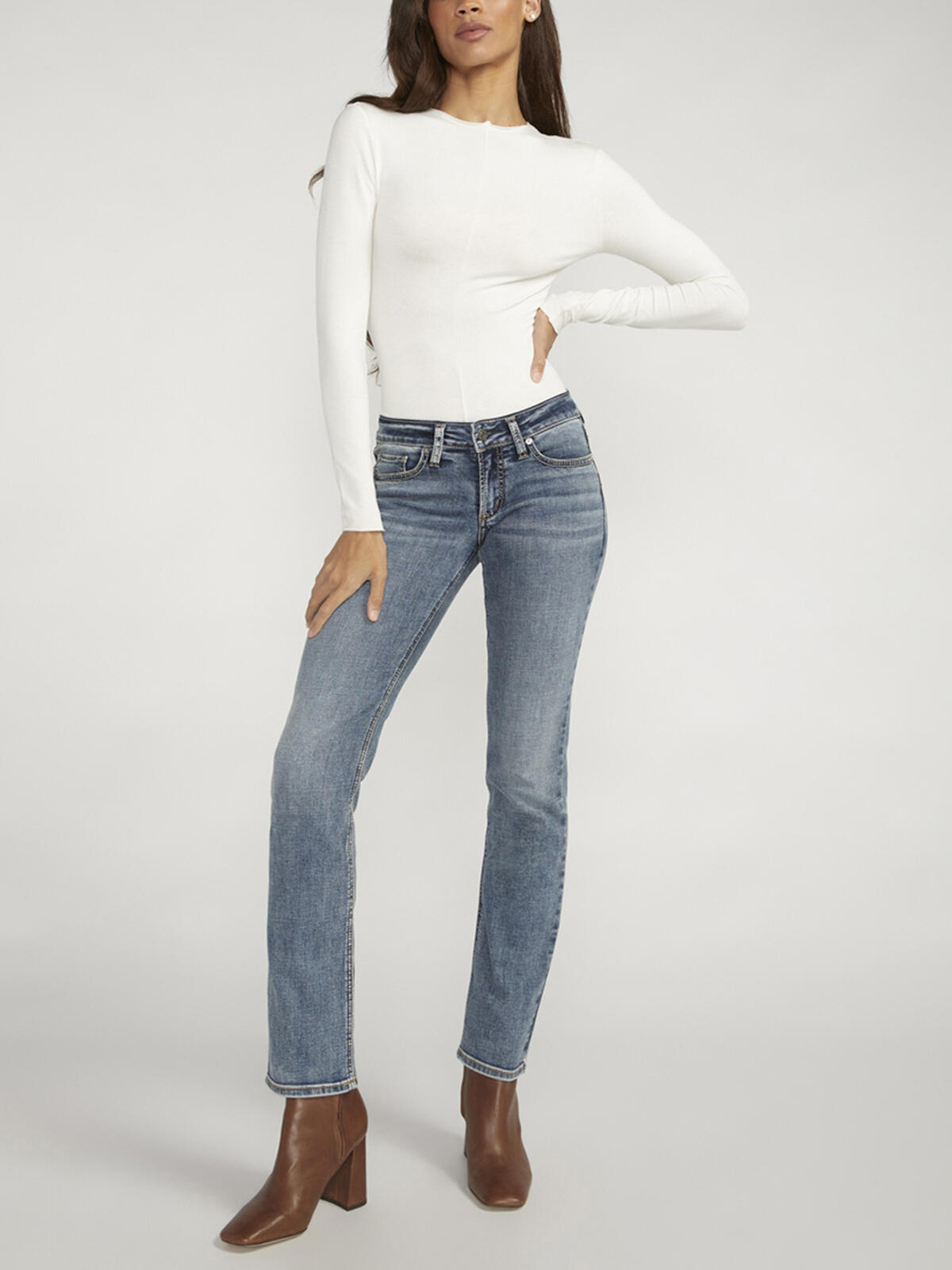 Tuesday Low Rise Straight Leg Jeans, Indigo, hi-res image number 0