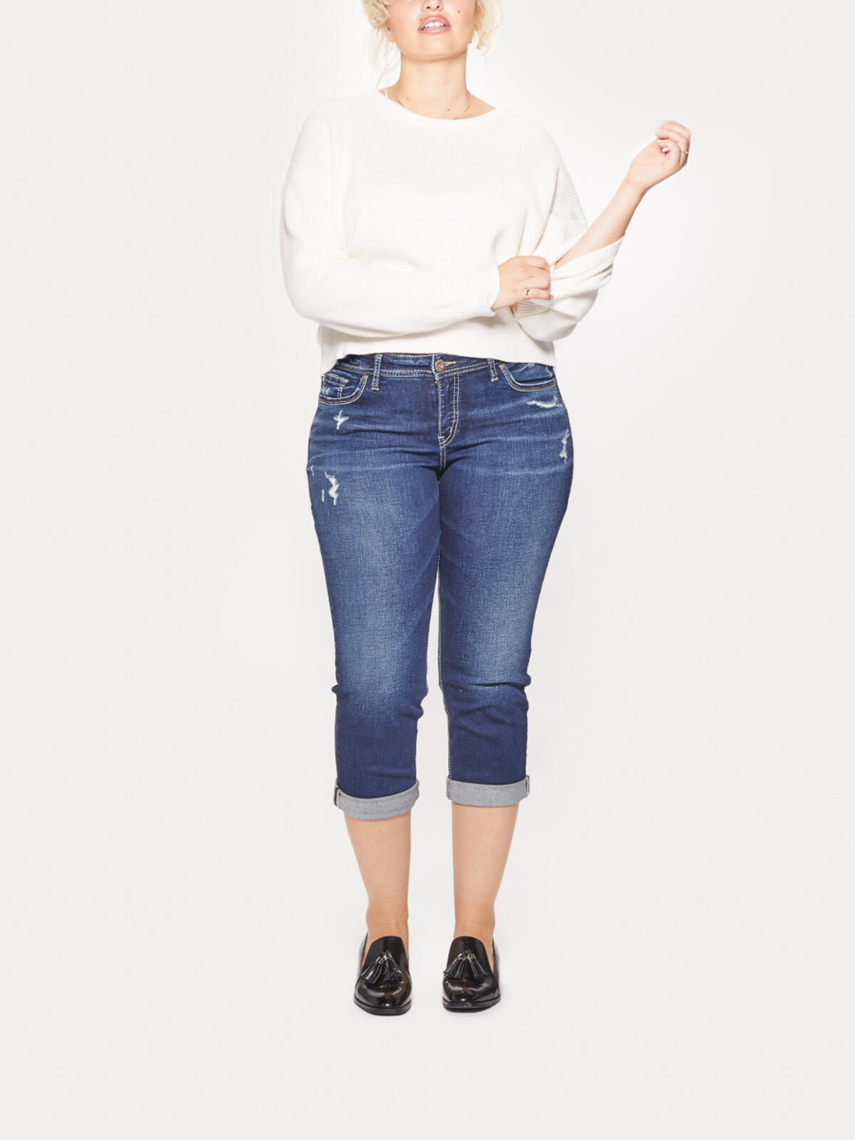 Suki Capri Dark Wash image number 0