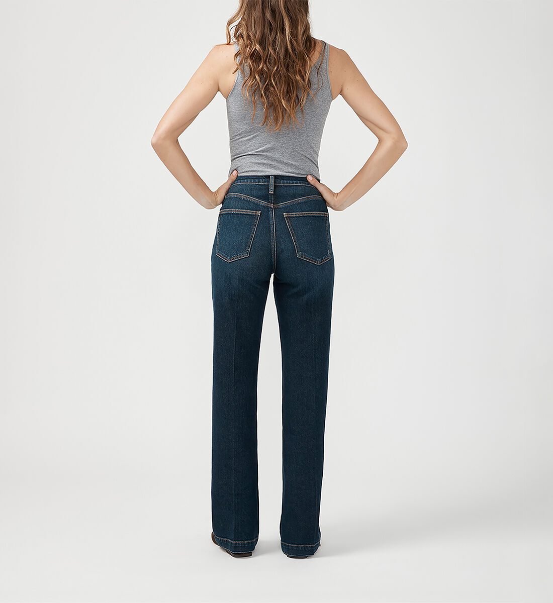 Trouser leg jeans on sale
