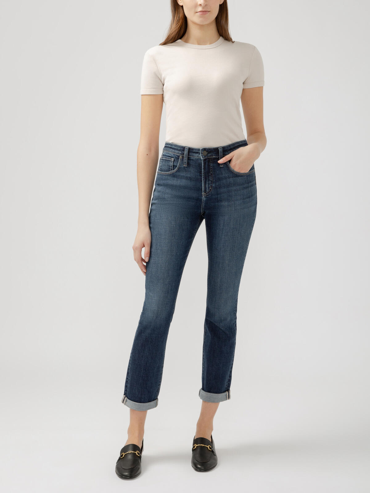 Beau High Rise Slim Leg Luxe Stretch Jeans image number 0