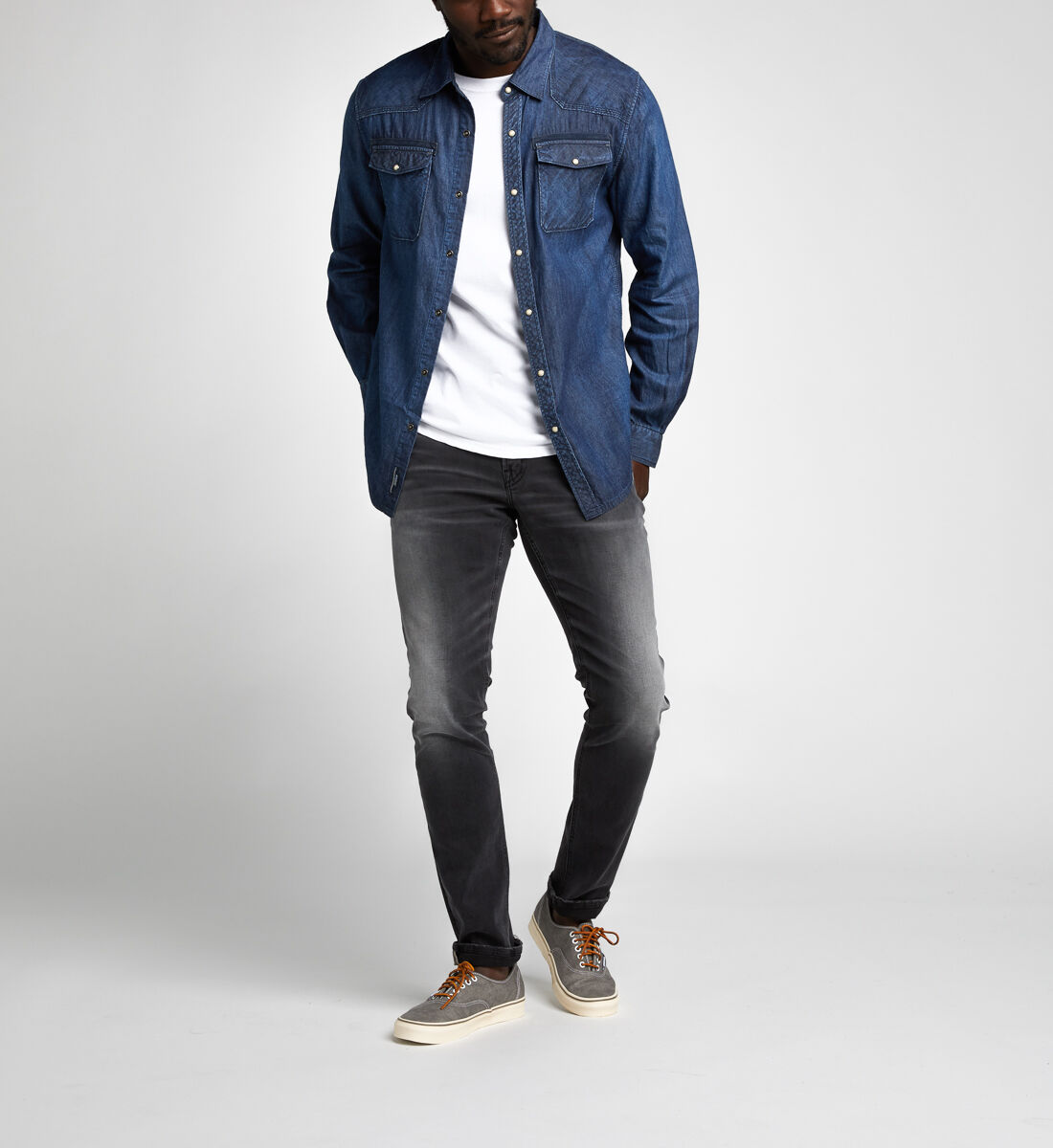 Mens denim shirt sale store