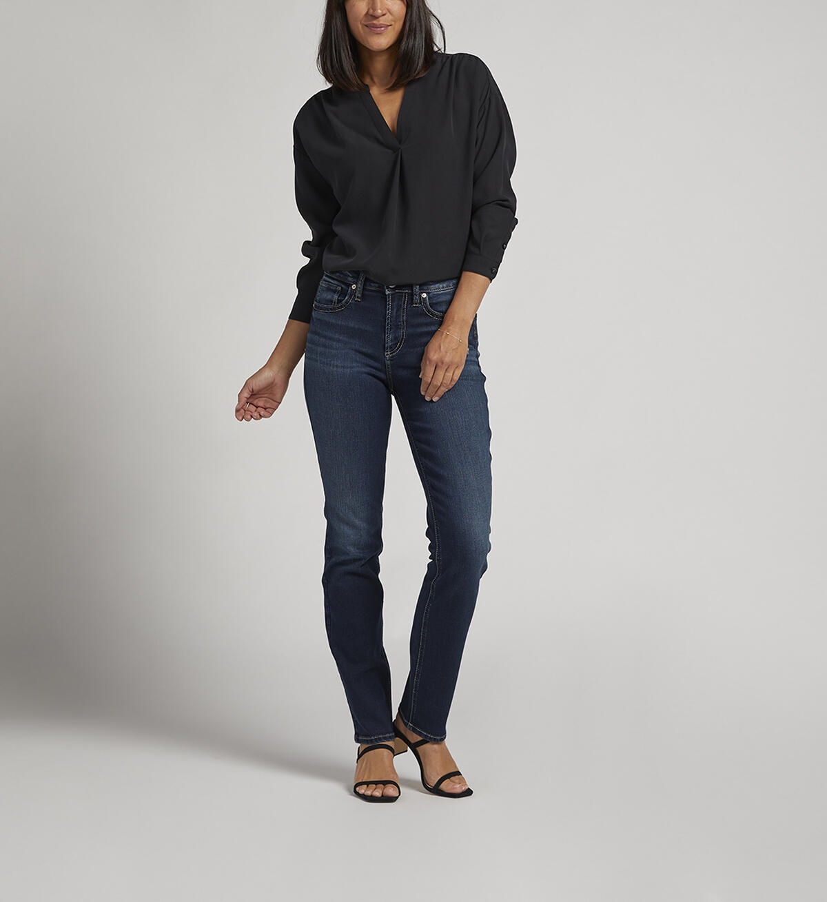 Avery High Rise Straight Leg Jeans, Indigo, hi-res image number 0