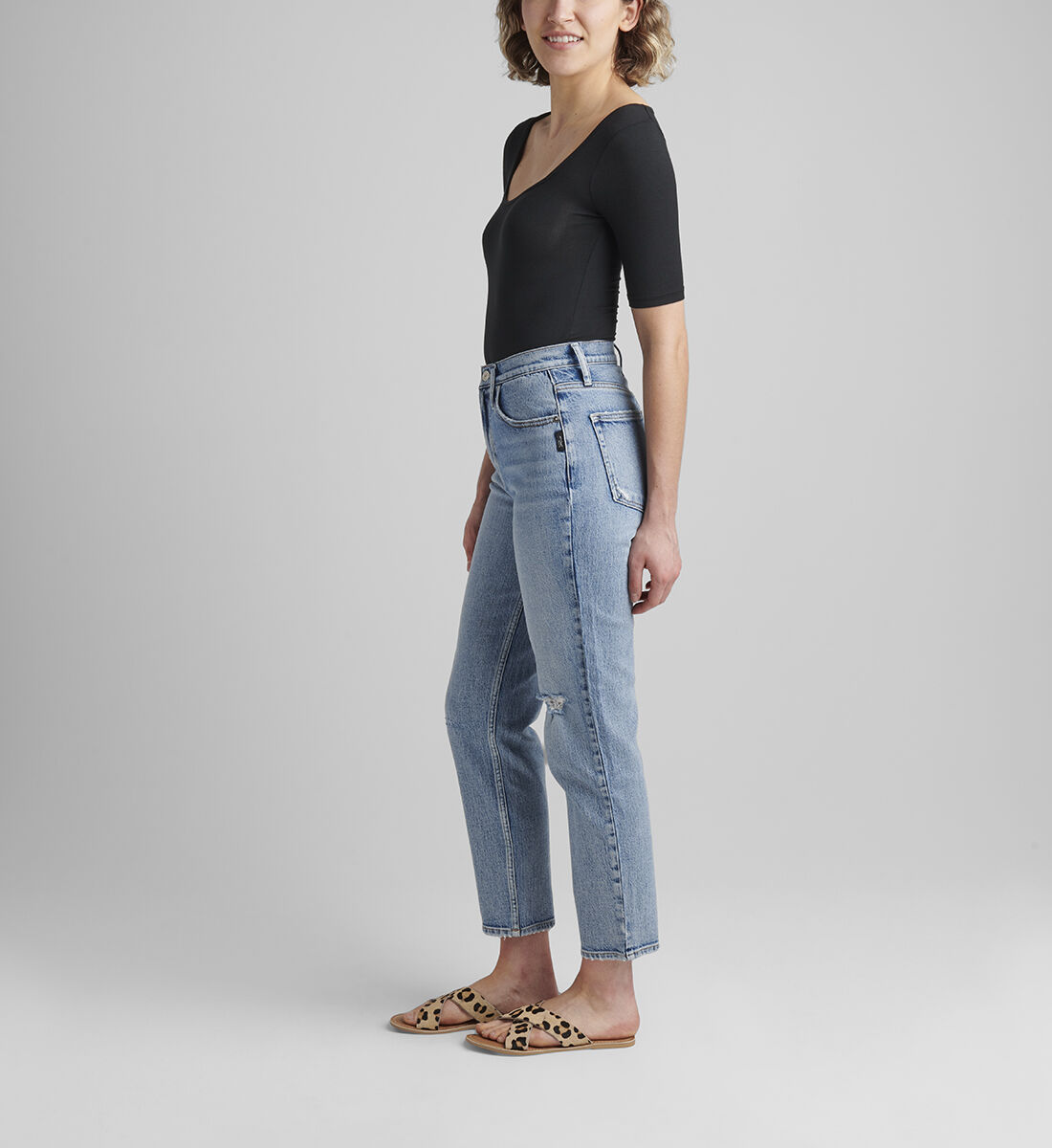 Women's high waisted straight leg jeans on sale