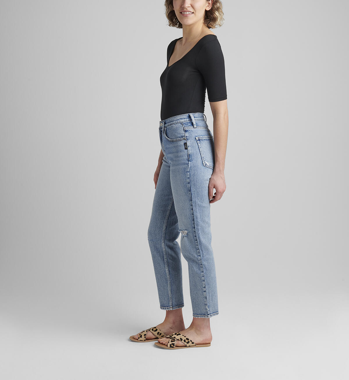 Highly Desirable High Rise Straight Leg Jeans, , hi-res image number 2