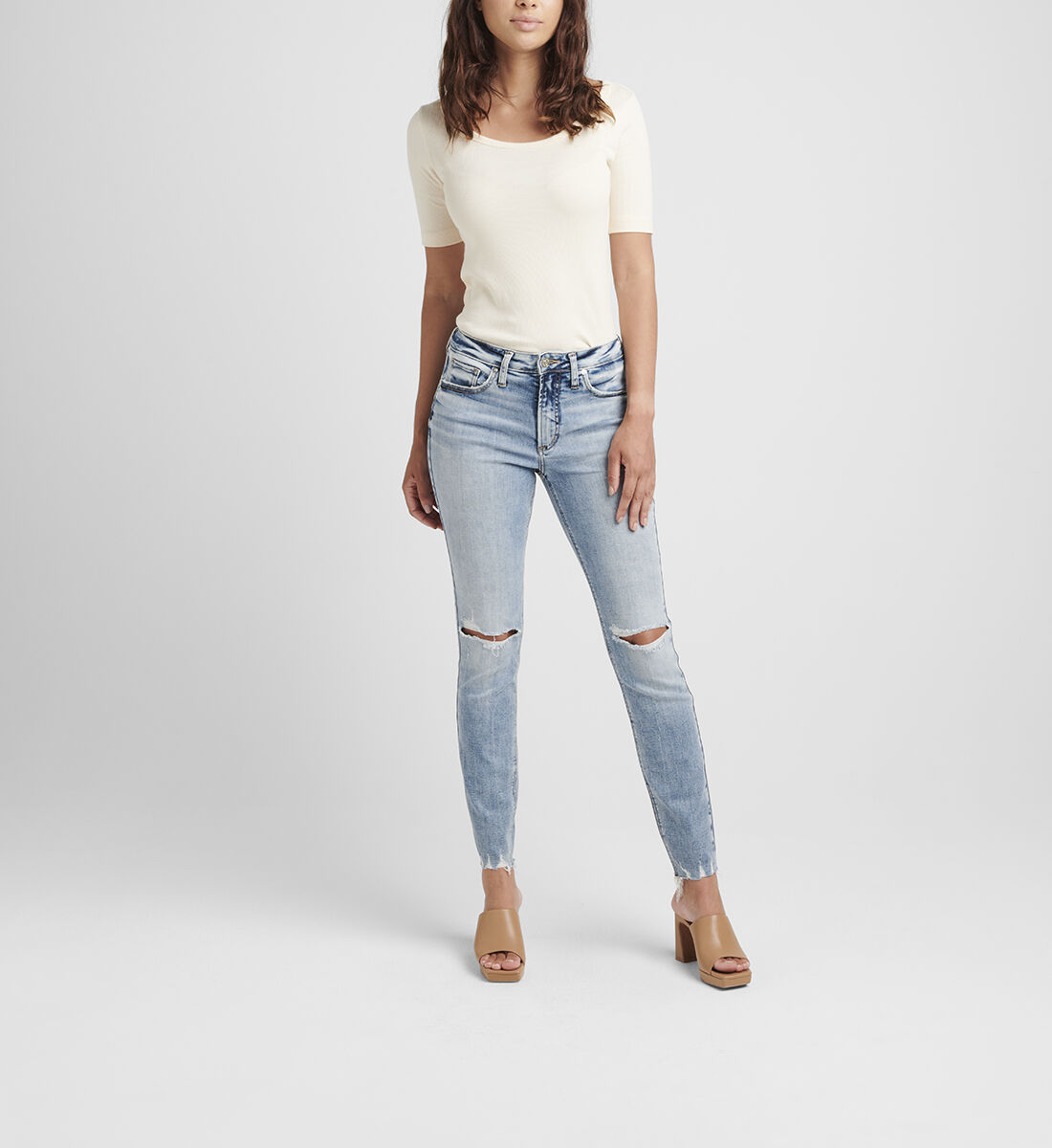 Most Wanted Mid Rise Skinny Jeans Front