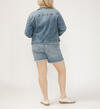 Notched Crop Jean Jacket Plus Size, , hi-res image number 1