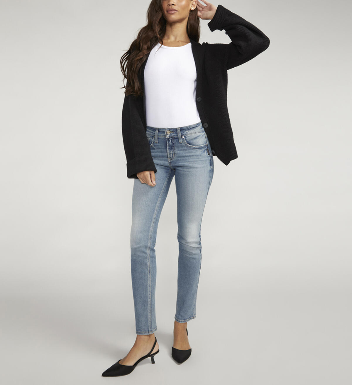 Suki Mid Rise Straight Leg Jeans, Indigo, hi-res image number 0