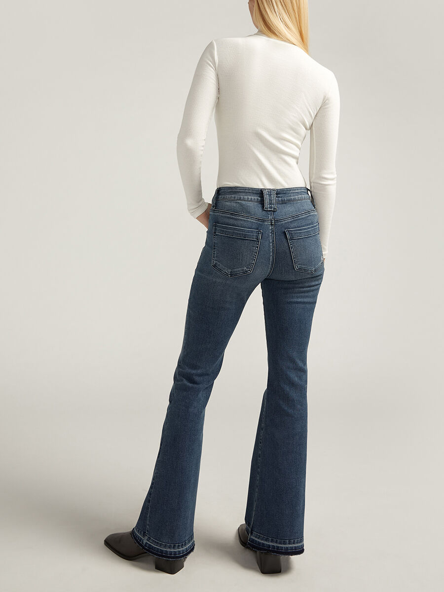 Buy Suki Mid Rise Flare Leg Jeans for USD 88.00 | Silver