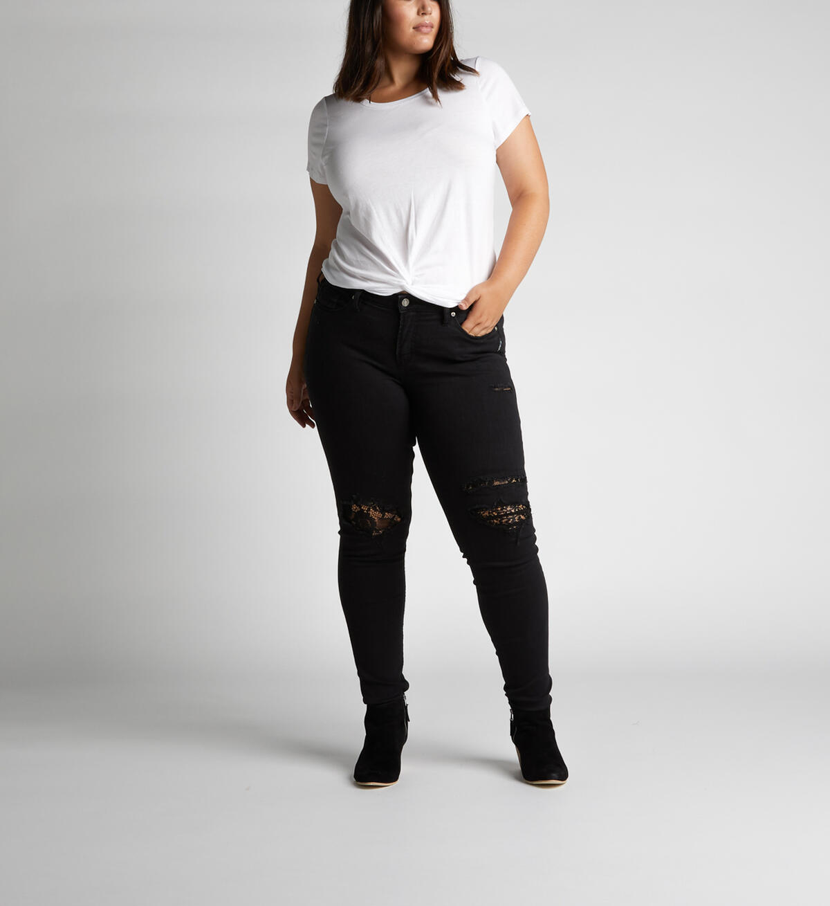 Aiko Mid Rise Skinny Leg Jeans Plus Size Final Sale, , hi-res image number 3