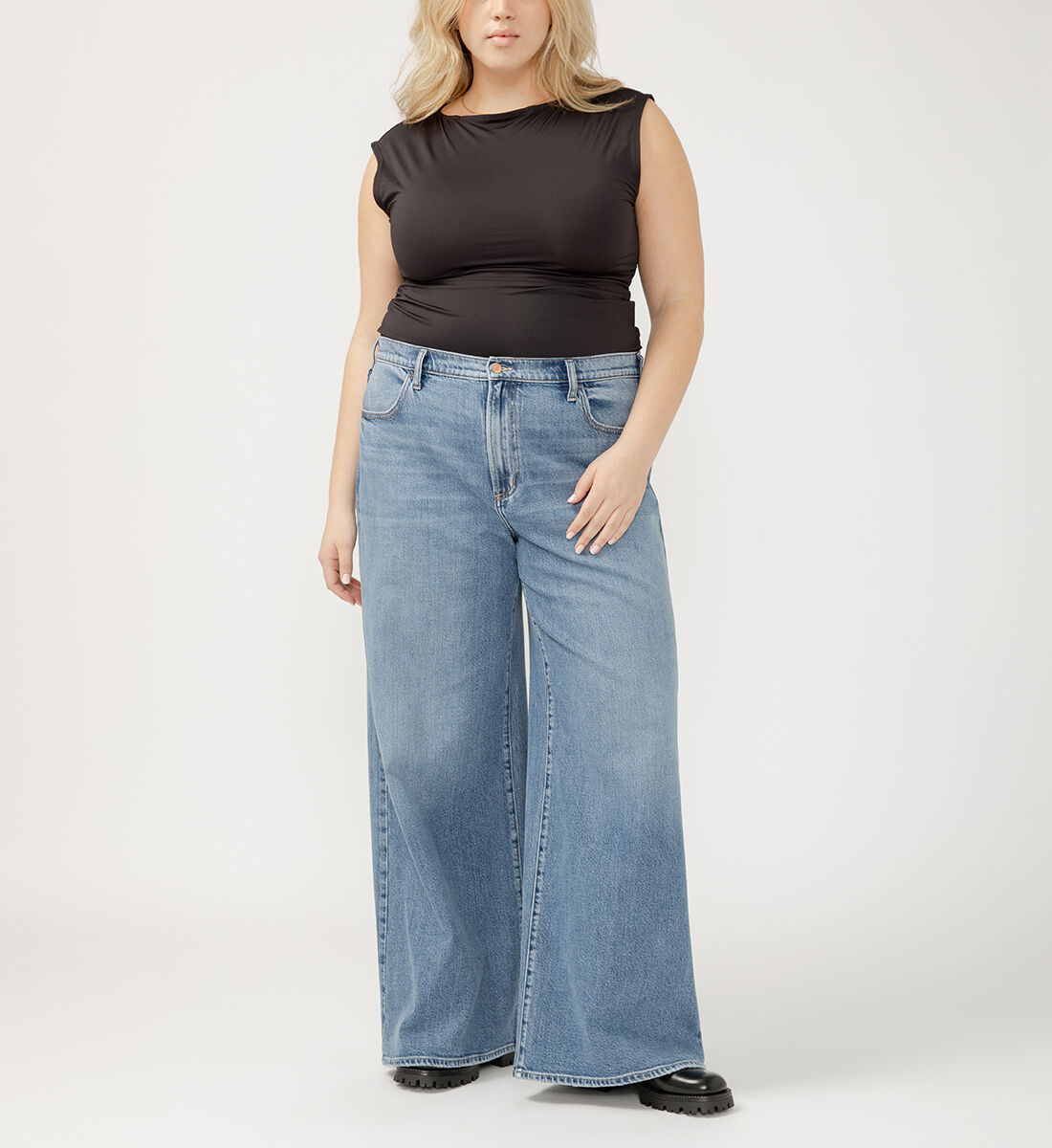 Buy Highly Desirable High Rise Ultra Wide Leg Jeans Plus