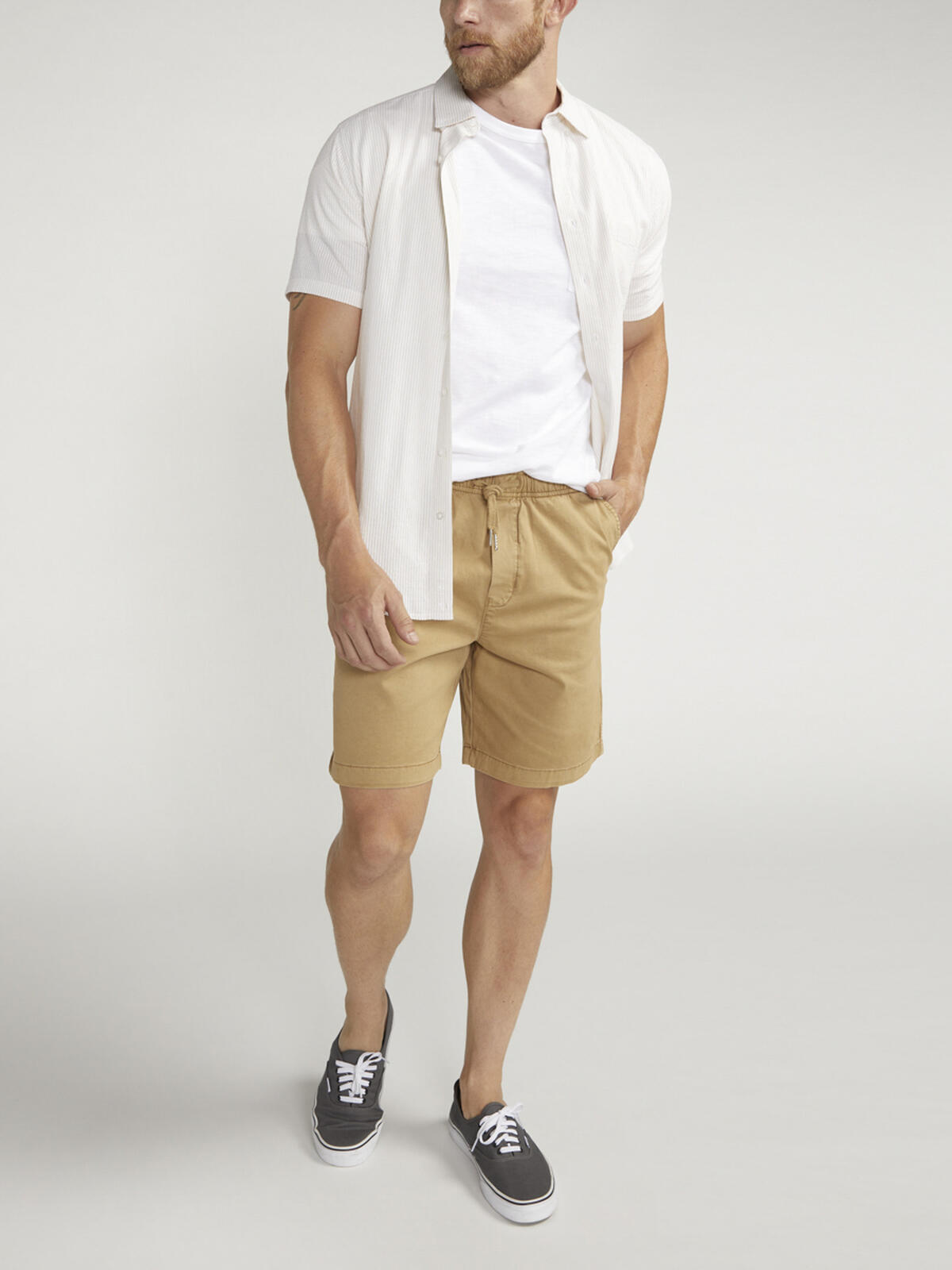 Pull-On Chino Essential Twill Shorts, Tan, hi-res image number 0
