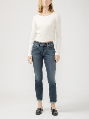 Boyfriend Mid Rise Slim Leg Jeans