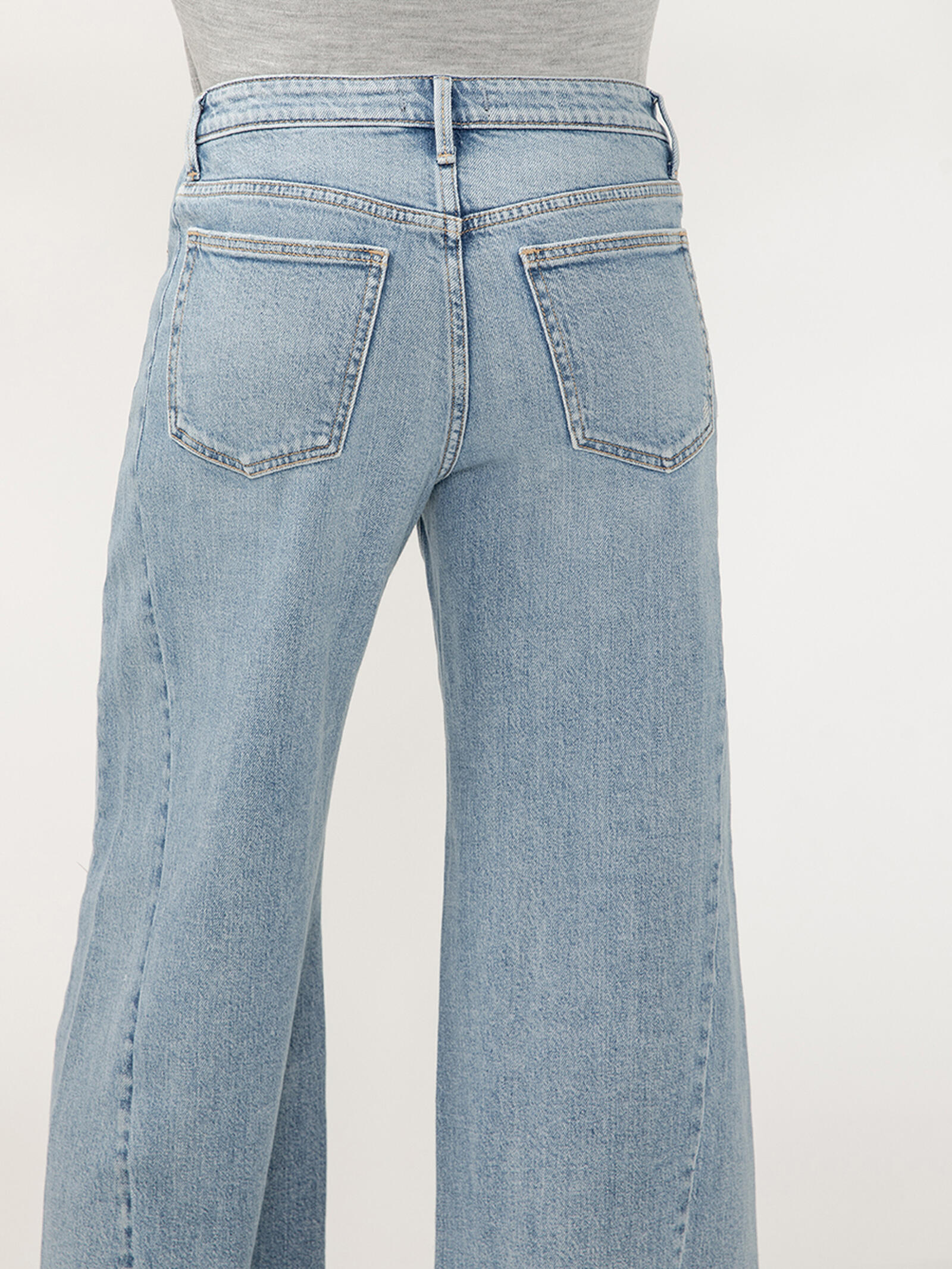 Buy Isbister High Rise Angled Seam Wide Leg Ankle Jeans for USD
