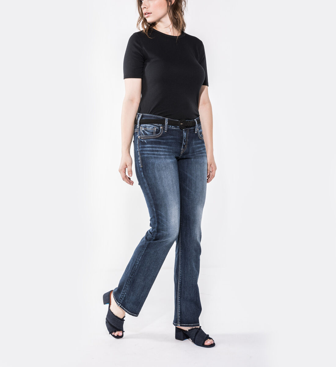 Suki Mid Rise Slim Bootcut Jeans Plus Size Front