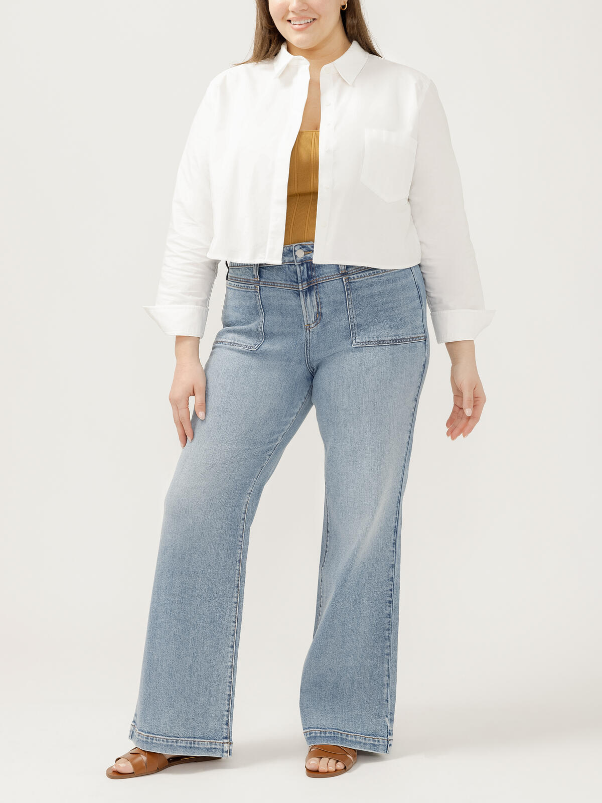 Avery High Rise Trouser Leg Jeans Plus Size image number 0